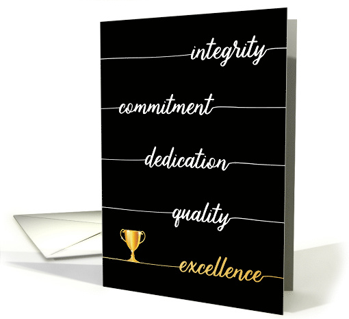 Employee Thanks - Integrity, Commitment, Dedication, Excellence card