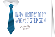 Step Son Birthday, Funny - Wicked (Wickedly Cool) Step Son card