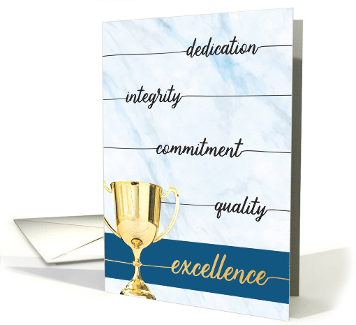 Employee Thanks - Integrity, Commitment, Dedication, Excellence card