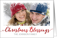 Custom Front Christmas - Christmas Blessings with Snowflake Frame card