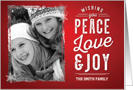 Custom Front Christmas Wishing You Peace, Love and Joy card
