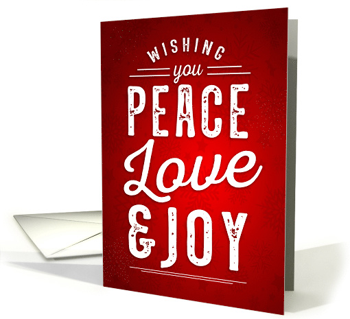 Vintage Christmas Wishing You Peace, Love and Joy card (1547782)