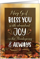 Thanksgiving - May God Bless you with Joy On Thanksgiving card