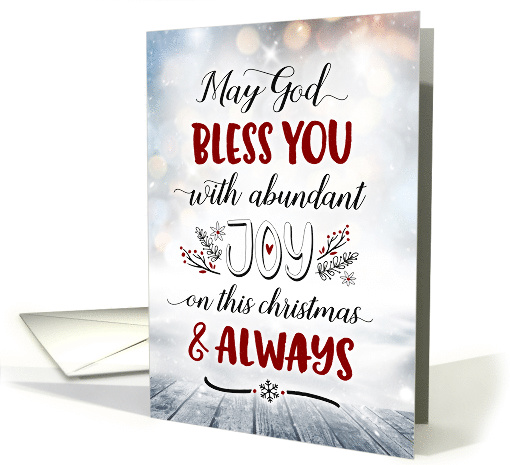 Religious Christmas, May God Bless you with Joy On Christmas card