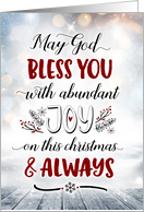 Religious Christmas, May God Bless you with Joy On Christmas card