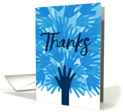 Thanks, with Blue Hands Art Collage card (1548674)