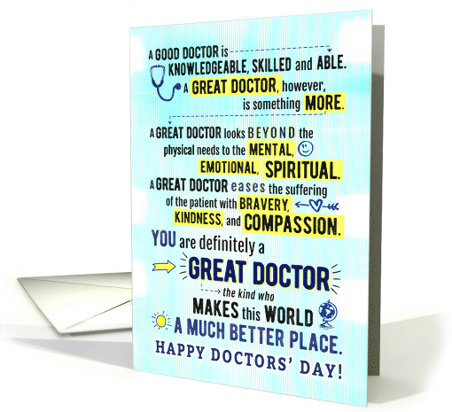 Doctors' Day, You are a GREAT DOCTOR, making the World a... (1559426)