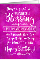 Daughter-in-Law Birthday, You’re such a Wonderful Blessing card