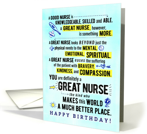 Nurse Birthday, You're So Much More than a GOOD NURSE card (1560040)