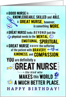 Nurse Birthday, You’re So Much More than a GOOD NURSE card
