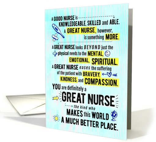 Nurse Thanks, You're So Much More than a GOOD NURSE card (1560042)