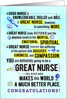 Nurse Graduation Congratulations  You Will Be a GREAT NURSE! card