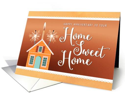 Happy House Anniversary From Realtor with Candle and Sparklers card