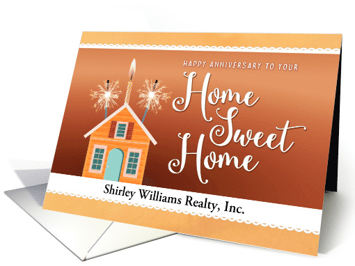 Custom Front, Happy House Anniversary From Realtor card (1561036)