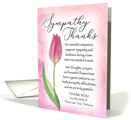 Custom Front, Sympathy and Flower Thanks with Tulip card (1561696)
