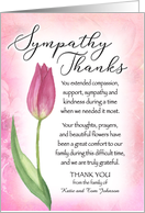 Custom Front, Sympathy and Flower Thanks with Tulip card