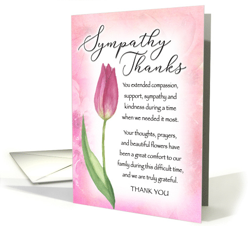 Sympathy and Flowers Thanks with Tulip card (1561706)