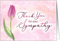 Thank You for your Sympathy with Watercolor Tulip card