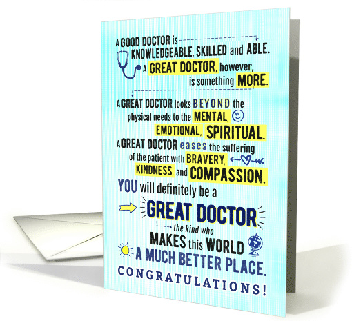 Congrats, Medical School - You will be a GREAT DOCTOR! card (1577338)