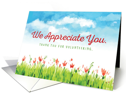 Volunteer Thanks We Appreciate You with watercolor sky... (1587006)