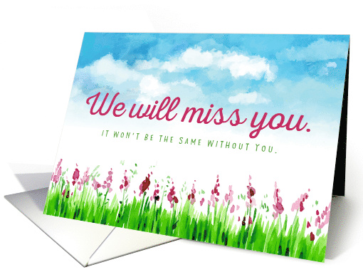 We Will Miss You From Group with Watercolor background card (1587042)