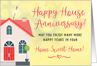 Happy House Anniversary From Realtor with House and Sparklers card