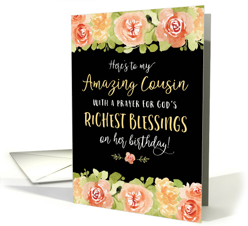Cousin Birthday, Religious, Here's to my Amazing Cousin card (1590356)