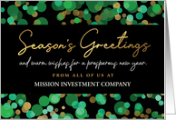 Season’s Greetings, Custom Front Business Greeting with Confetti card