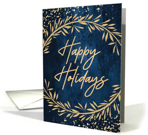 Happy Holidays with Golden Laurels and Confetti card (1591994)