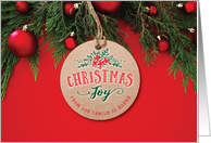 Christmas Joy from our family to yours with Kraft style Tag card