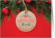 Christmas Thanks from our family to yours with Kraft style Tag card