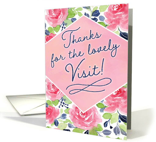 Thanks for the Lovely Visit, Calligraphy with Flowers card (1601870)