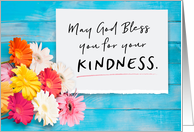 Thank You, May God Bless you for your Kindness card