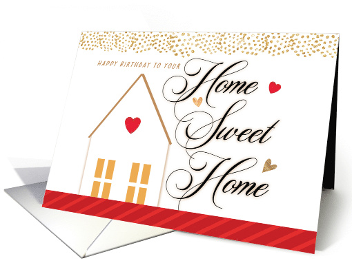 Happy House Birthday From Realtor with House and Hearts card (1606030)