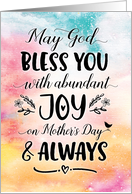 Mother’s Day, Religious, May God Bless You with Joy on Mother’s Day card