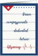 Doctor or Nurse COVID-19 Fight Thanks, Brave, Heroic, Lifesaving card