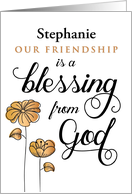 Custom front, Friendship, Our Friendship is a Blessing from God card