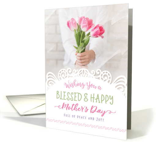 Mother's Day, Blessed & Happy Mother's Day with Flower Bouquet card