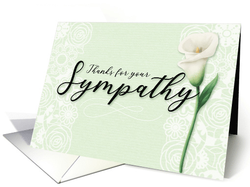 Sympathy Thanks, Thanks for Sympathy with Lily and Lace Border card