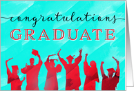 Graduation Congratulations with Graduates Celebration Silhouette card