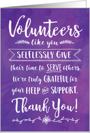 Volunteer Thanks...