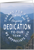 Employee Thanks for Your Hard Work and Ongoing Dedication card