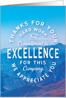 Employee Thanks for Your Hard Work and Commitment to Excellence card