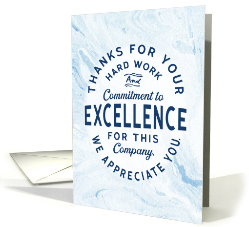 Employee Thanks for Your Hard Work and Commitment to Excellence card