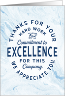 Employee Thanks for Your Hard Work and Commitment to Excellence card