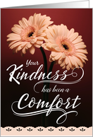 Sympathy Thanks Your Kindness Has Been a Comfort card