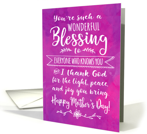 Mother's Day You're such a Wonderful Blessing card (1683194)
