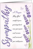 Sympathy May God Ease Your Pain with Butterflies and Lavender card