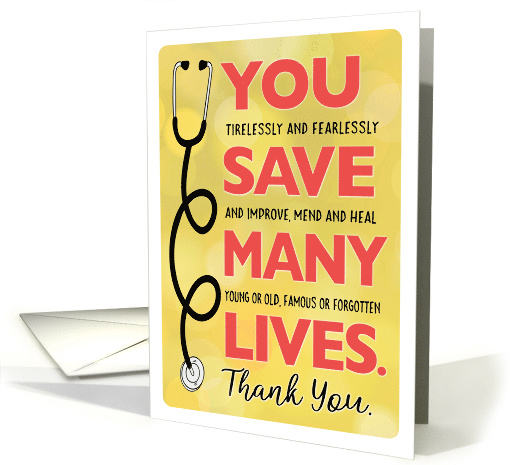 Doctor Birthday You Save Many Lives Thank You card (1686204)