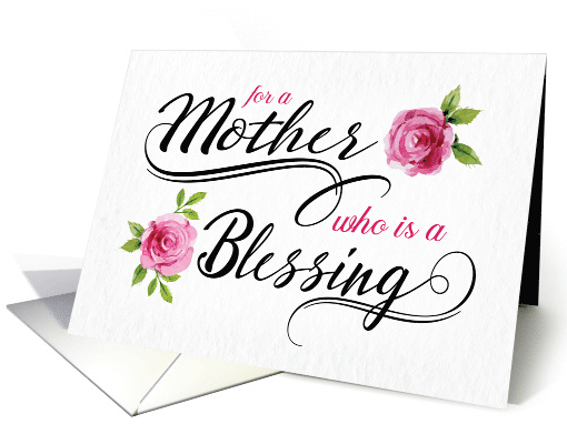 Thinking of a Mother Who is a Blessing with Watercolor Roses card